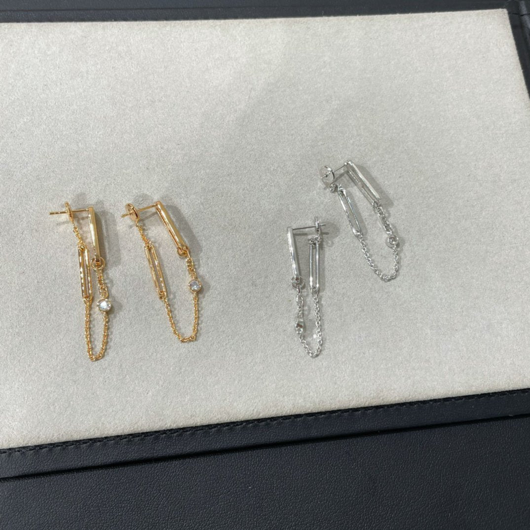 Lume Jewelry 「CHAINE CHAOS DIAMOND DROP EARRINGS」