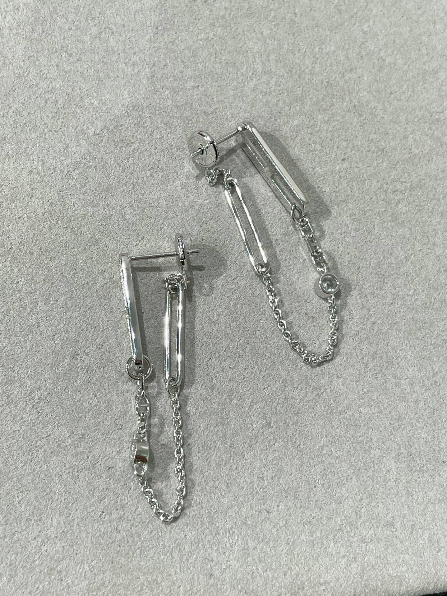 Lume Jewelry 「CHAINE CHAOS DIAMOND DROP EARRINGS」