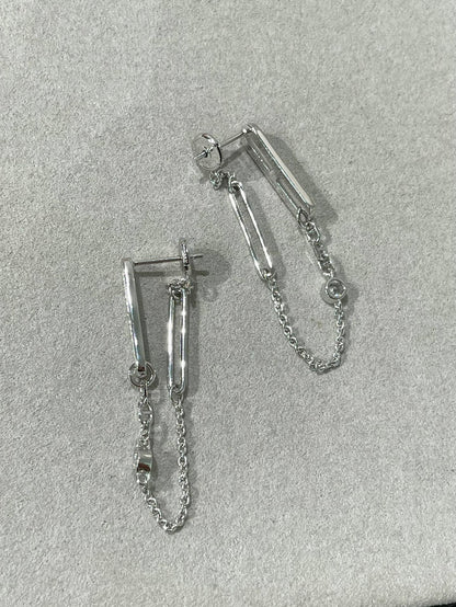 Lume Jewelry 「CHAINE CHAOS DIAMOND DROP EARRINGS」
