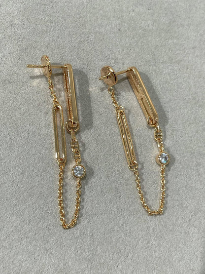Lume Jewelry 「CHAINE CHAOS DIAMOND DROP EARRINGS」