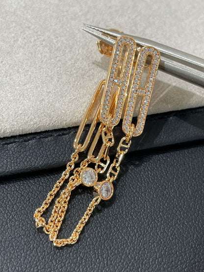 Lume Jewelry 「CHAINE CHAOS DIAMOND DROP EARRINGS」