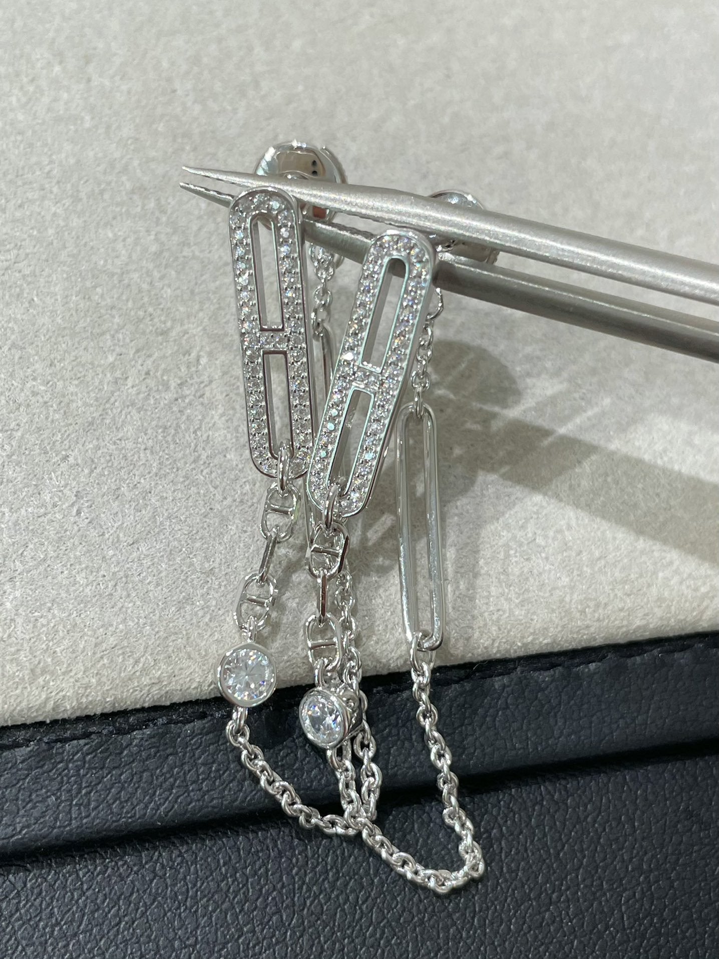 Lume Jewelry 「CHAINE CHAOS DIAMOND DROP EARRINGS」