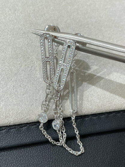Lume Jewelry 「CHAINE CHAOS DIAMOND DROP EARRINGS」