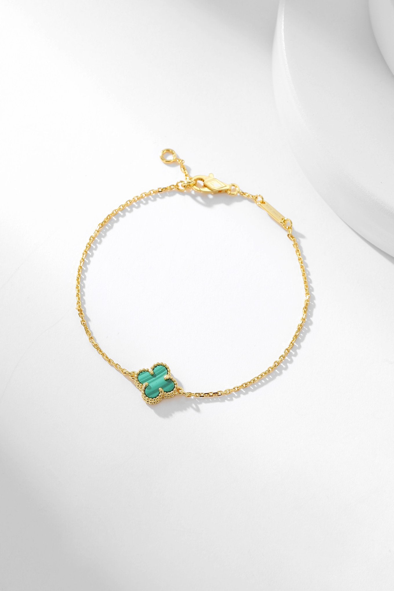 Lume Jewelry クローバーブレスレット マラカイト 1モチーフ