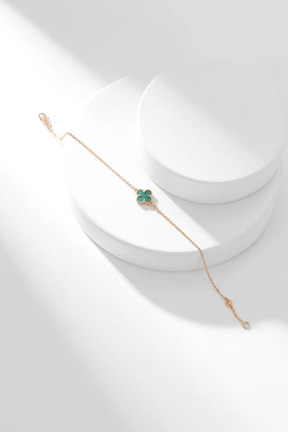 Lume Jewelry クローバーブレスレット マラカイト 1モチーフ