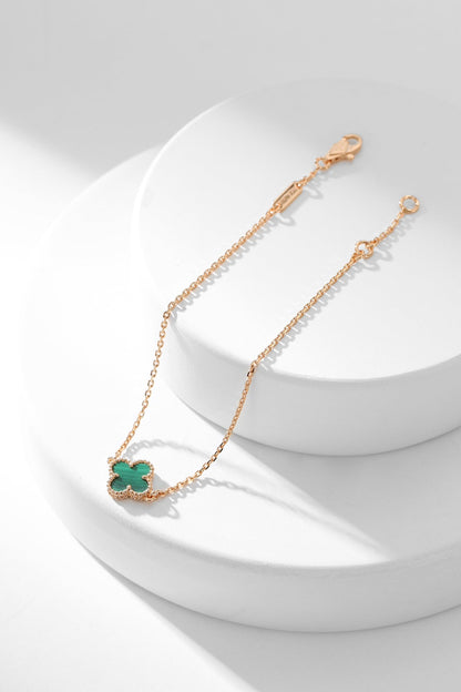 Lume Jewelry クローバーブレスレット マラカイト 1モチーフ