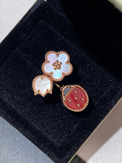 Lume Jewelry ラッキー3モチーフ ローズゴールドリング