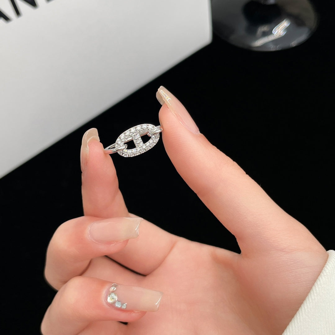 Lume Jewelry RONDE SMALL SILVER DIAMOND RING