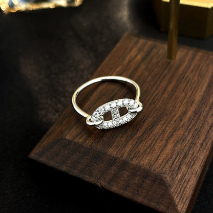 Lume Jewelry RONDE SMALL SILVER DIAMOND RING