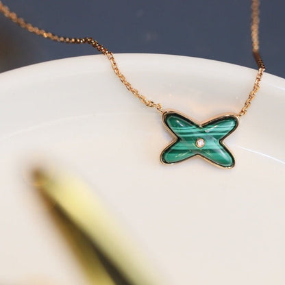 Lume Jewelry『JEUX MALACHITE 1 DIAMOND PINK GOLD NECKLACE』