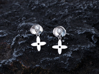 Lume Jewelry VIDYLLE SILVER DIAMOND MINI DROP EARRINGS
