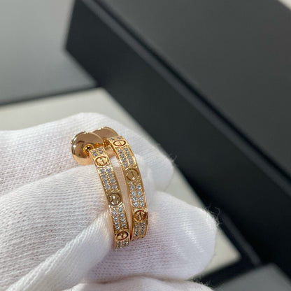 Lume Jewelry LOVE DIAMOND ピンクゴールド フープピアス