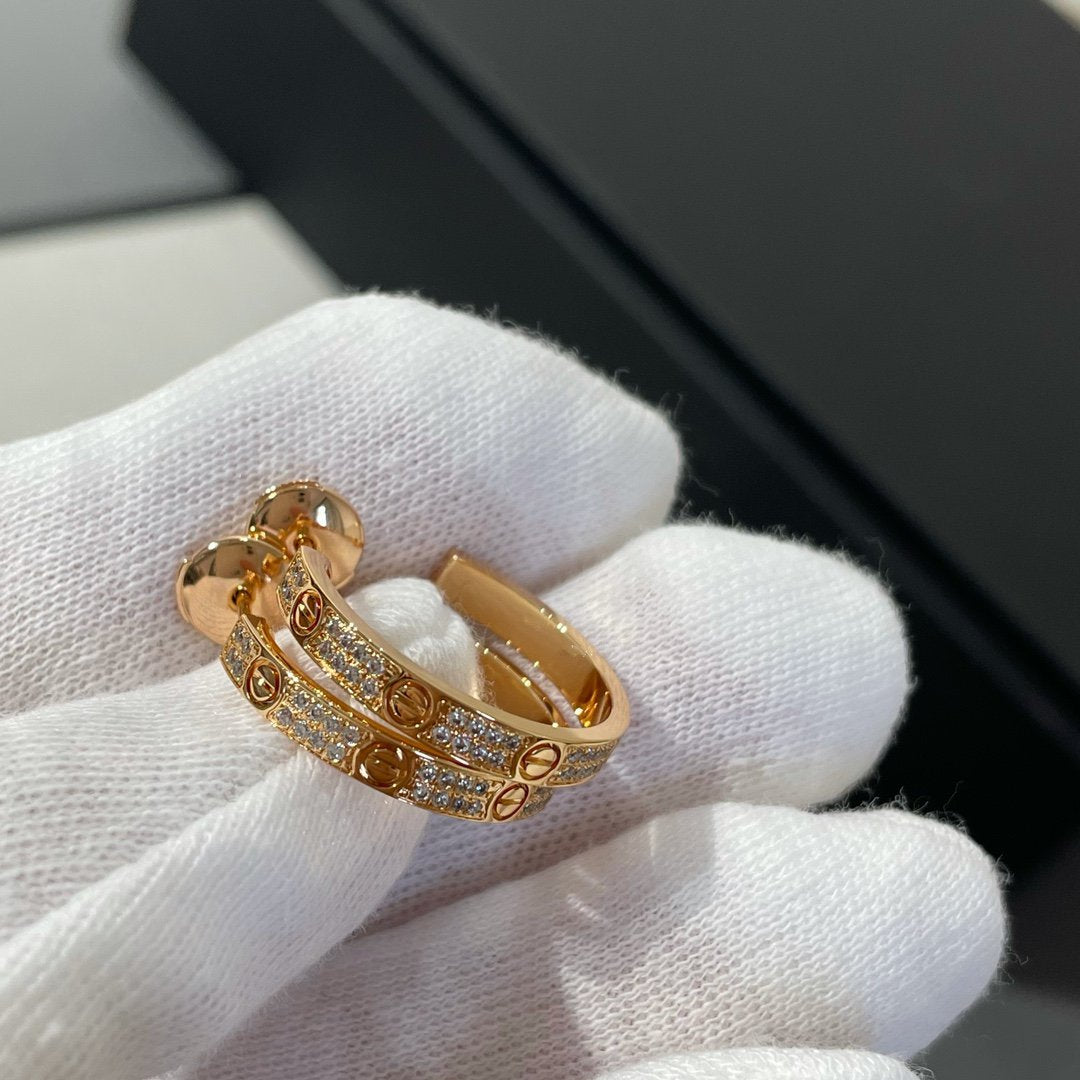 Lume Jewelry LOVE DIAMOND ピンクゴールド フープピアス