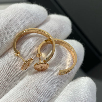 Lume Jewelry LOVE DIAMOND ピンクゴールド フープピアス