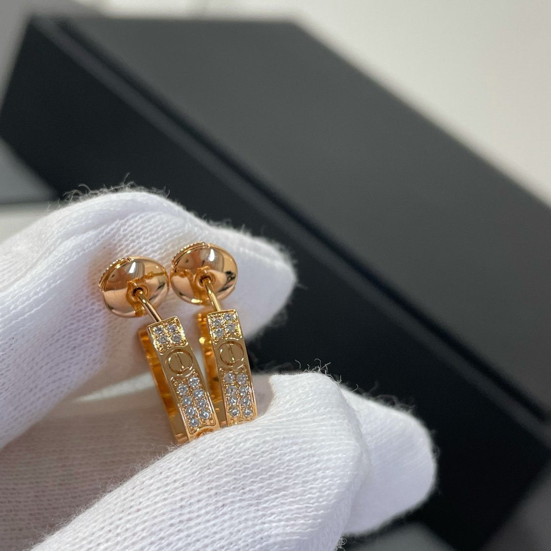 Lume Jewelry LOVE DIAMOND ピンクゴールド フープピアス