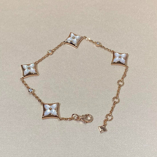 Lume Jewelry「STAR 4 MOTIF MOP DIAMOND PINK GOLD BRACELET」