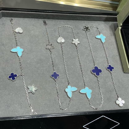 Lume Jewelry ラッキー クローバー シルバー 11 モチーフ ネックレス