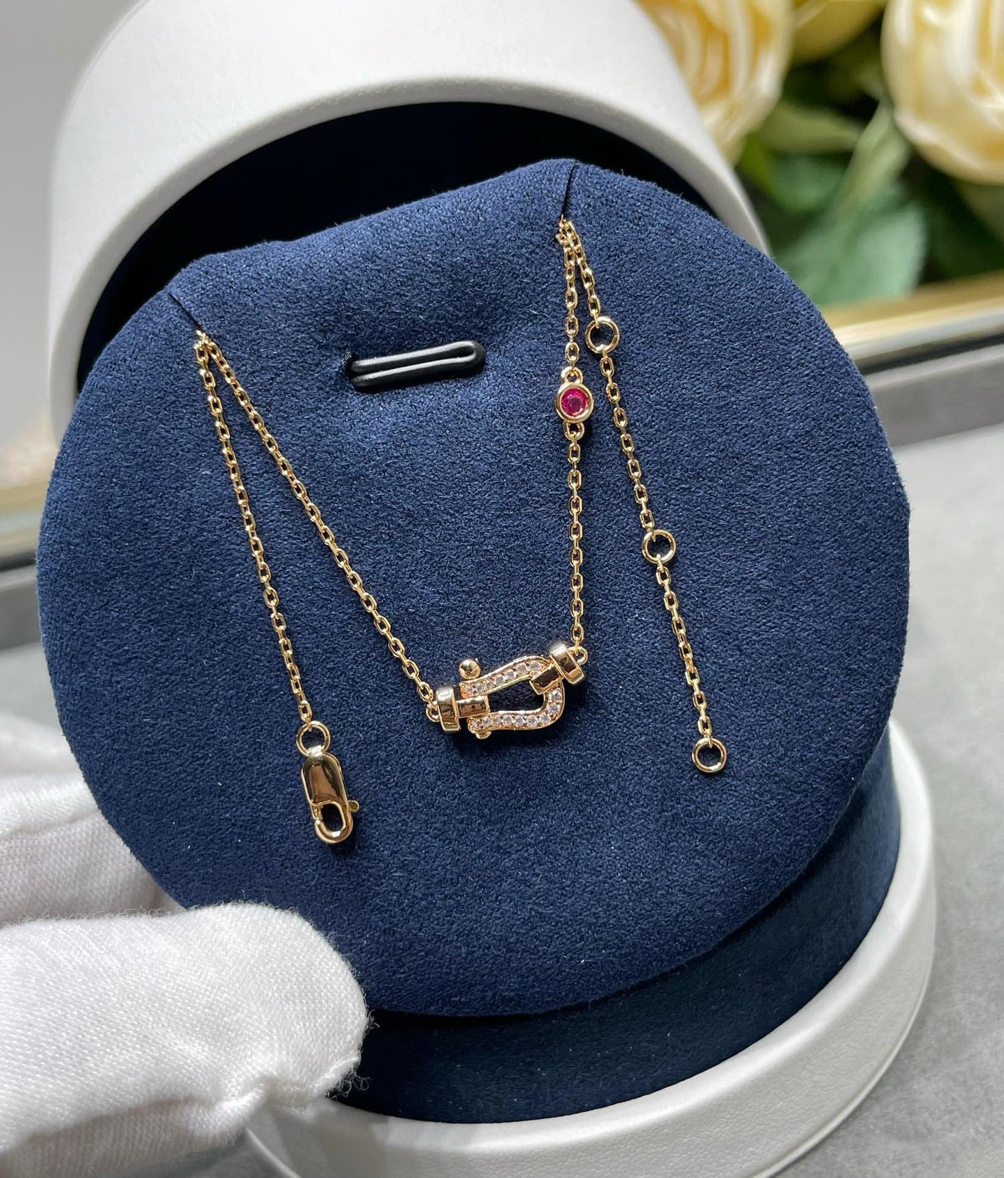 「Lume Jewelry」フォース10 ダイヤモンド ピンクゴールド ネックレス