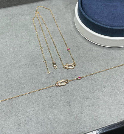 「Lume Jewelry」フォース10 ダイヤモンド ピンクゴールド ネックレス
