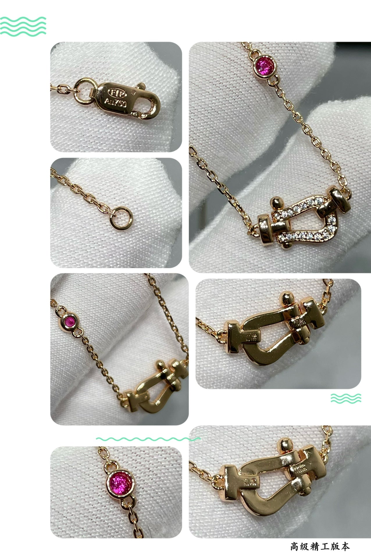 「Lume Jewelry」フォース10 ダイヤモンド ピンクゴールド ネックレス