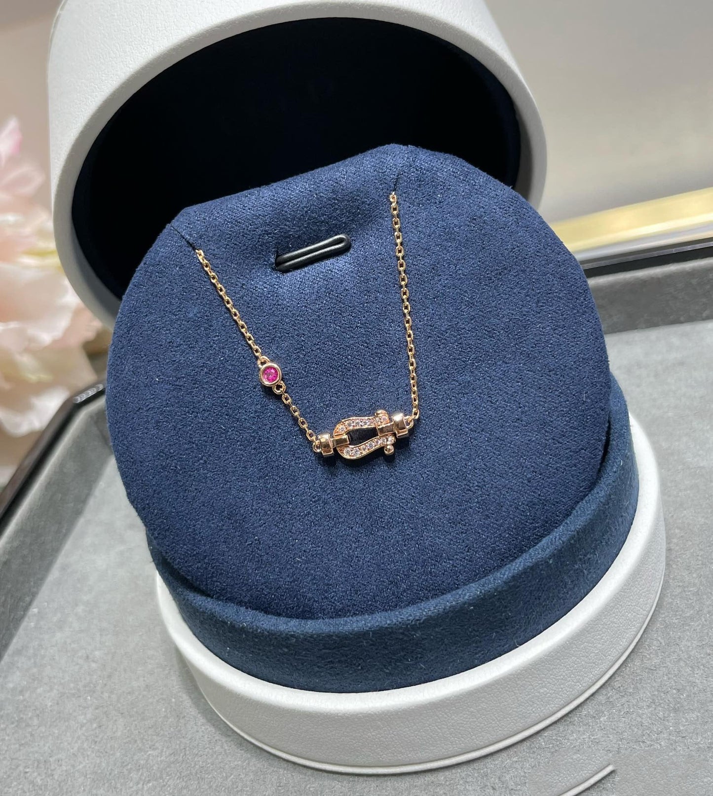 「リューム ジュエリー」フォース10 ダイヤモンド チェーンリンク ピンクゴールド ブレスレット