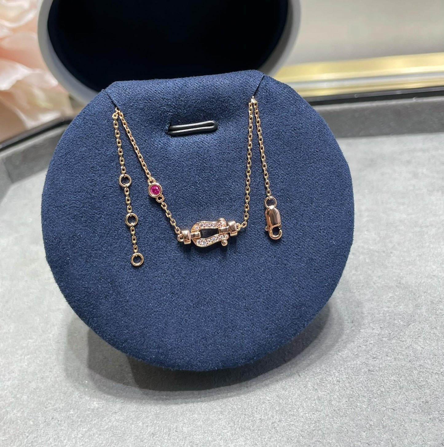 「リューム ジュエリー」フォース10 ダイヤモンド チェーンリンク ピンクゴールド ブレスレット
