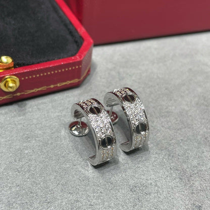 「Lume Jewelry」LOVEセラミック・ダイヤモンドパヴェシルバーピアス