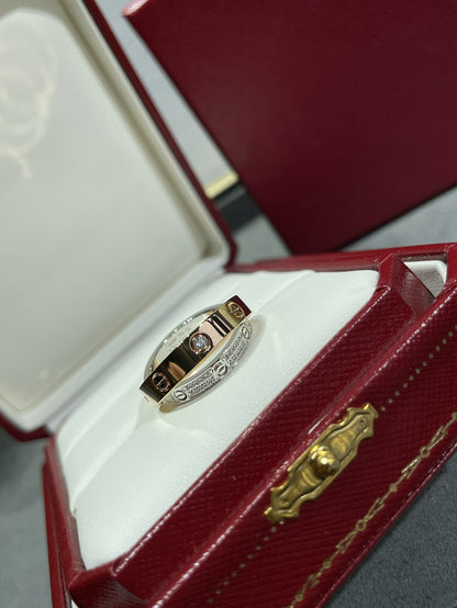 『Lume Jewelry』LOVE ピンクゴールド シルバー ダイヤモンド ダブルリング