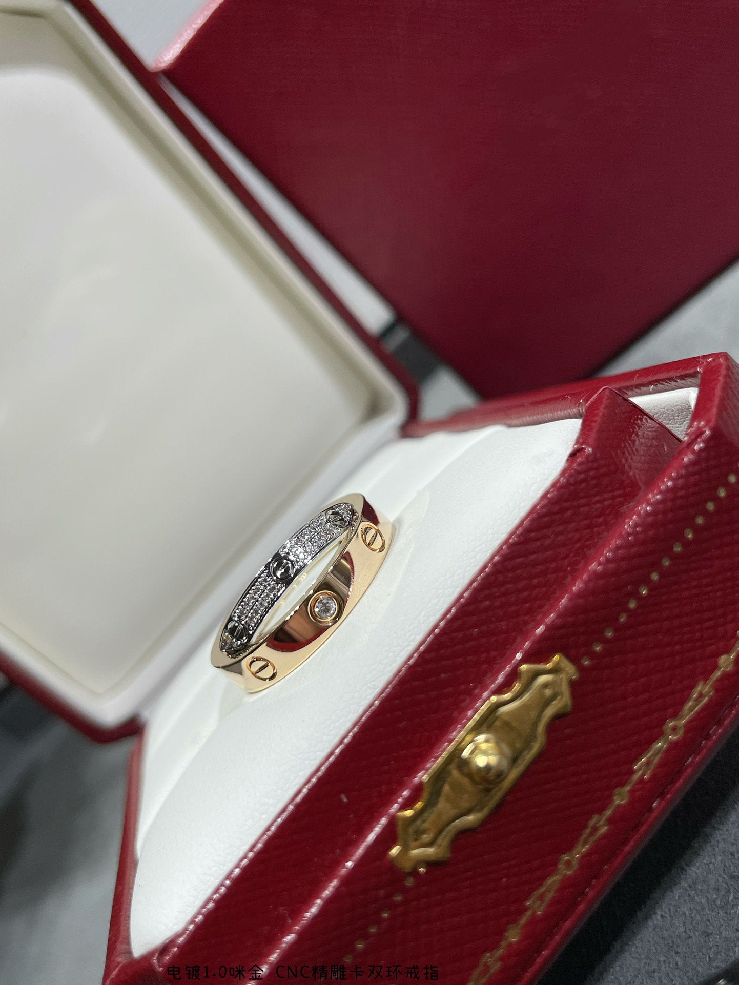 『Lume Jewelry』LOVE ピンクゴールド シルバー ダイヤモンド ダブルリング