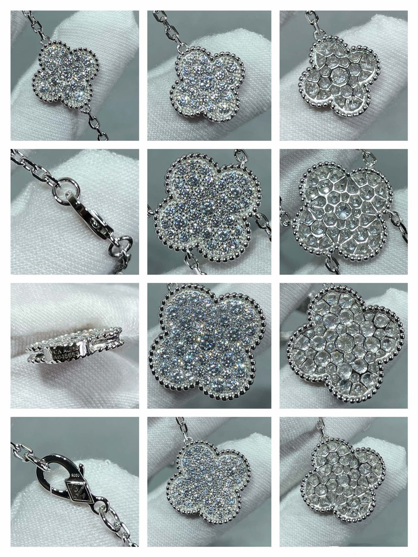 Lume Jewelry クローバー 6モチーフ ダイヤモンド パヴェ ネックレス