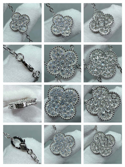 Lume Jewelry クローバー 6モチーフ ダイヤモンド パヴェ ネックレス