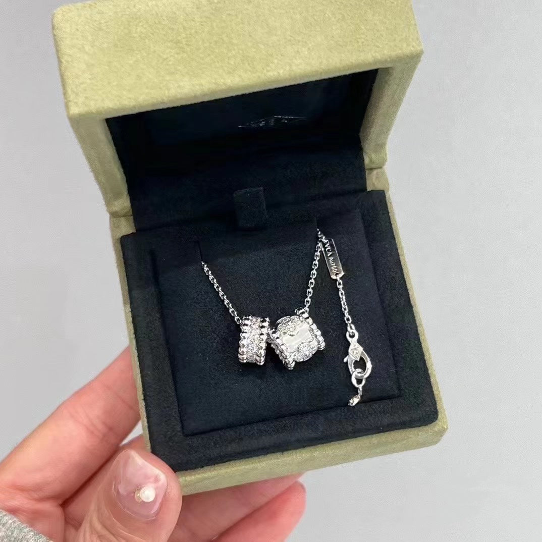 Lume Jewelry PERLEE ダブルペンダント シルバー ダイヤモンド ネックレス