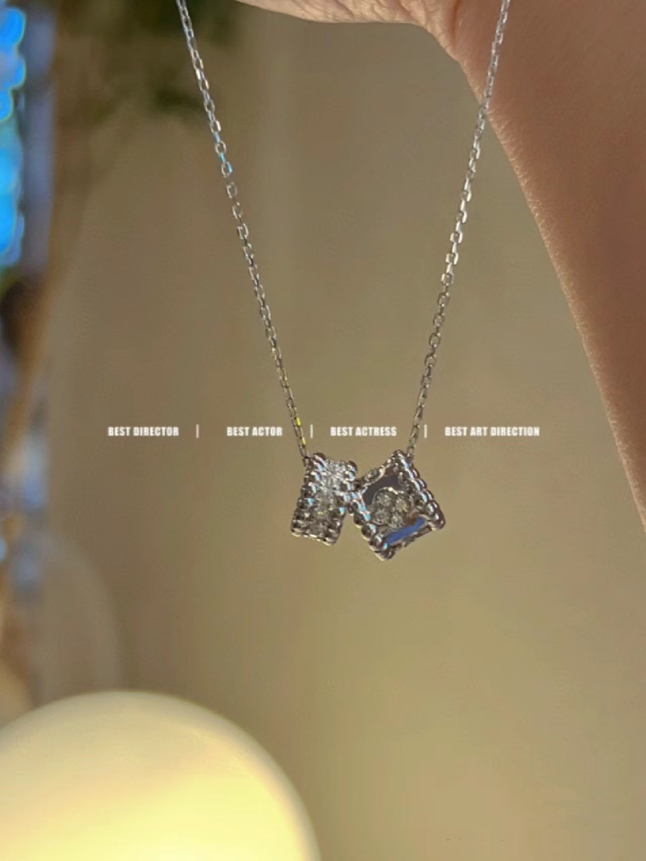 Lume Jewelry PERLEE ダブルペンダント シルバー ダイヤモンド ネックレス
