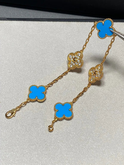 [Lume Jewelry]クローバー5モチーフ ブルーアゲート ブレスレット コレクション