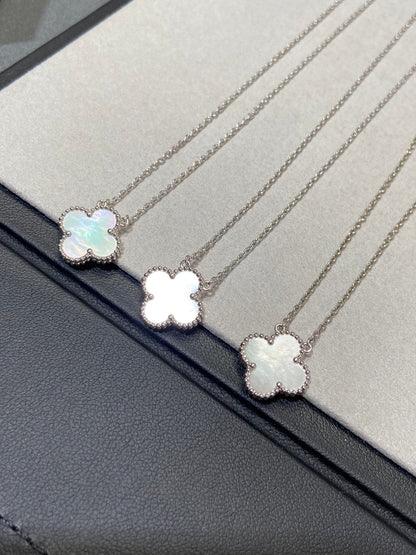 Lume Jewelry クローバー ミディアム シルバーホワイトMOPネックレス