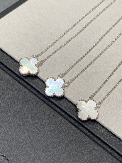 Lume Jewelry クローバー ミディアム シルバーホワイトMOPネックレス