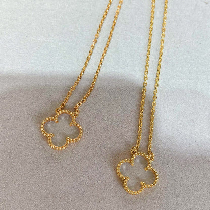 Lume Jewelry「クローバー ロック クリスタル ローズゴールド ネックレス」