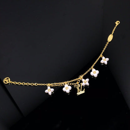 Lume Jewelry ロゴ 6モチーフ スターアンドサン ゴールドブレスレット