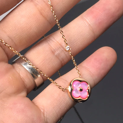 Lume Jewelry 「カラーブロッサム ピンクMOP サンゴールドネックレス」