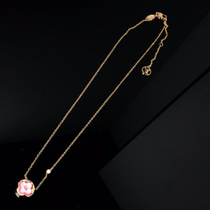 Lume Jewelry 「カラーブロッサム ピンクMOP サンゴールドネックレス」