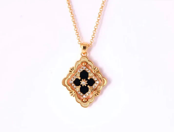 [Lume Jewelry] B.C.L ENAMEL ROTATING SINGLE-DIAMOND NECKLACE£¨Various colors£©