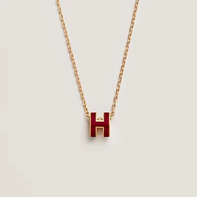 Lume Jewelry HM CLIC レッドエナメル ゴールドネックレス