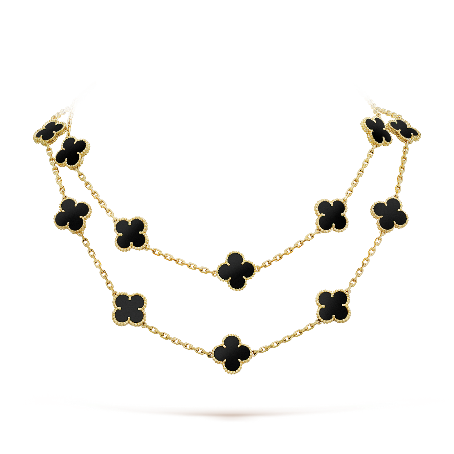 Lume Jewelry クローバー 20モチーフ オニキス ネックレス