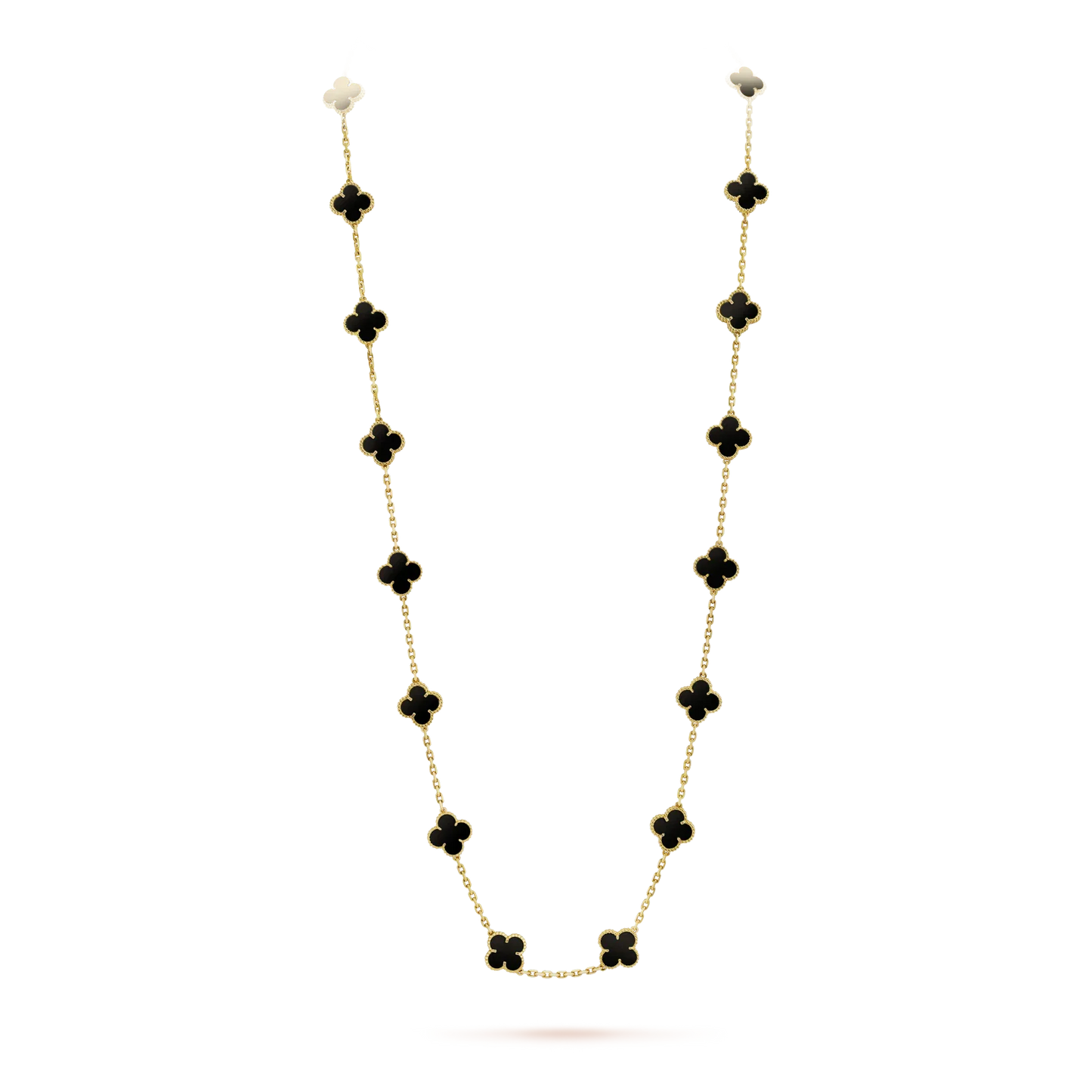 Lume Jewelry クローバー 20モチーフ オニキス ネックレス