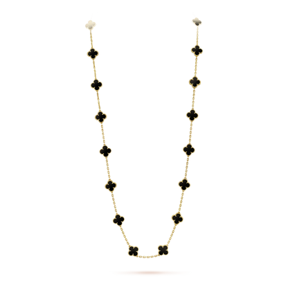 Lume Jewelry クローバー 20モチーフ オニキス ネックレス
