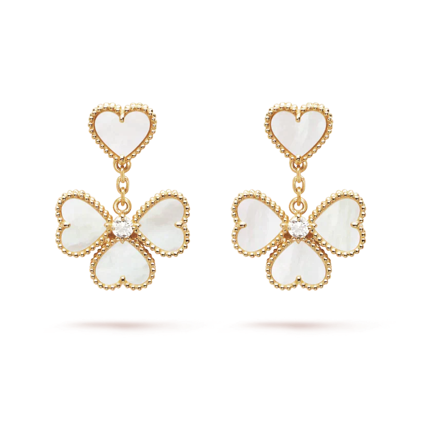 Lume Jewelry クローバー スウィート ホワイトMOP イヤリング
