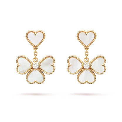 Lume Jewelry クローバー スウィート ホワイトMOP イヤリング