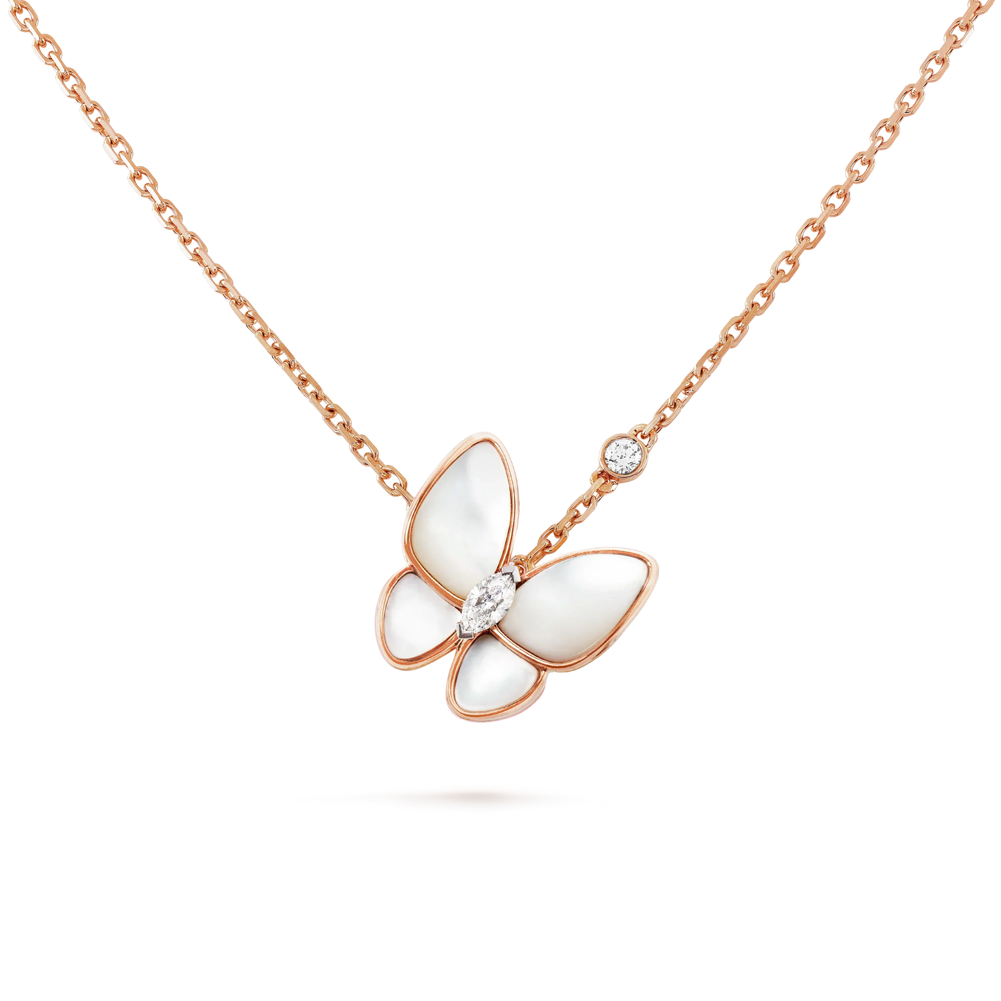 Lume JewelryバタフライMOPダイヤモンドネックレス