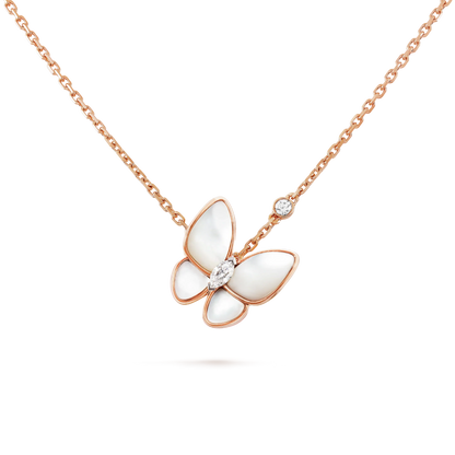 Lume JewelryバタフライMOPダイヤモンドネックレス