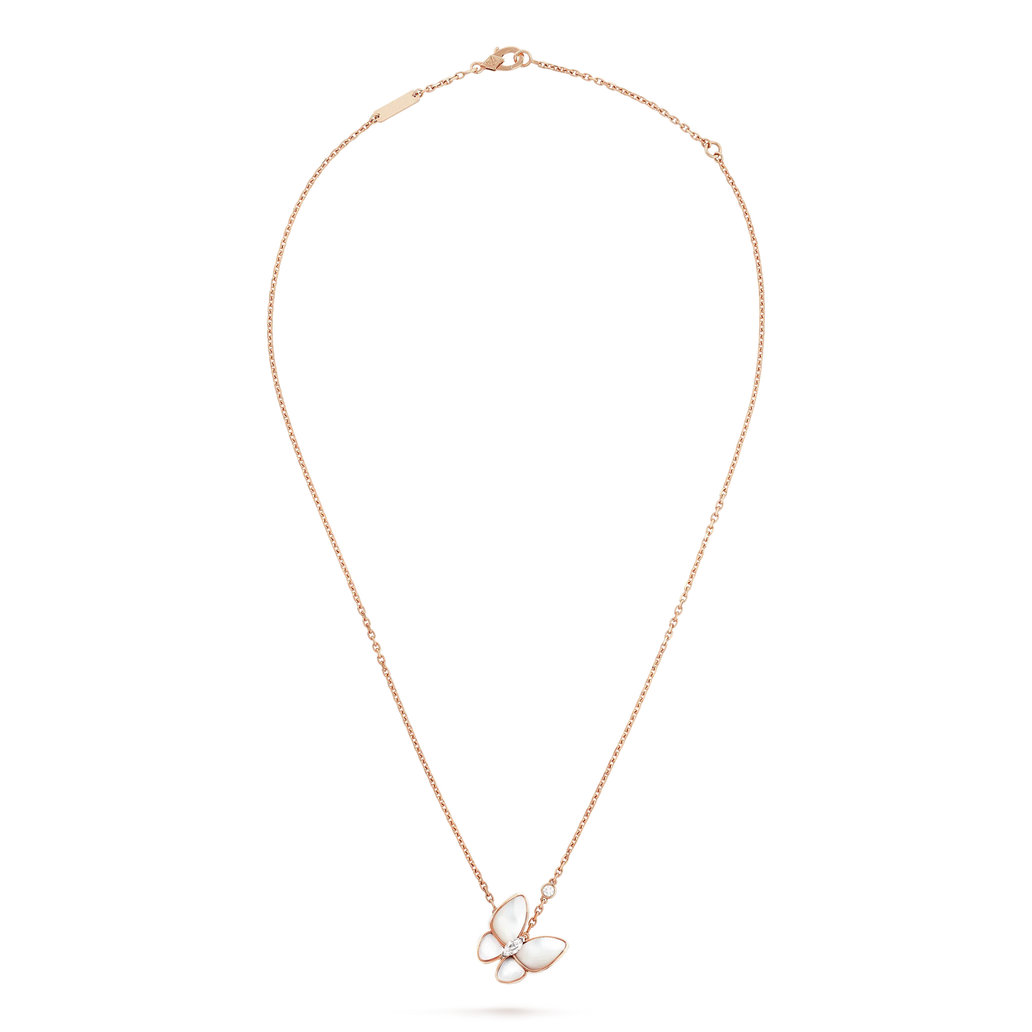 Lume JewelryバタフライMOPダイヤモンドネックレス